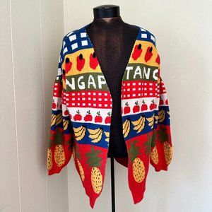 FarmRio Pitanga Fruit Print Cardigan, Size M